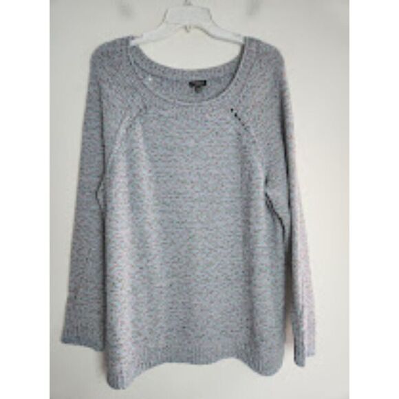 Talbots Women  Blue,Grey, Purple Open Knit/Pointelle Cotton Sweater size 2XP - Picture 1 of 9